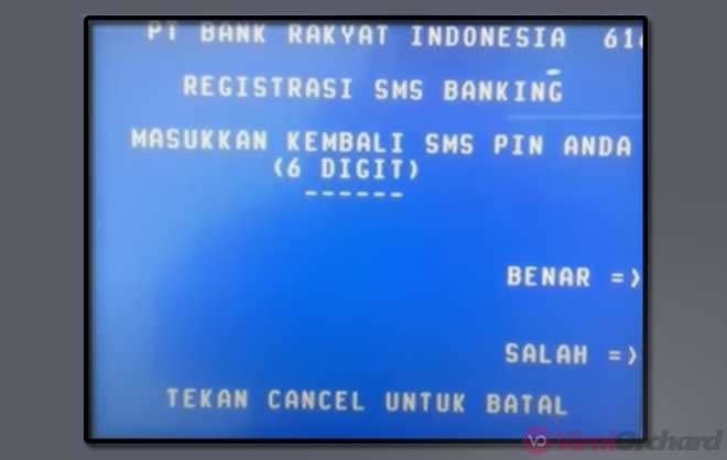 Berikutnya kamu akan diminta untuk membuat PIN SMS Banking sesuai keinginan, yang terdiri dari 6 digit angka.