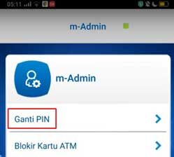 Jika sudah masuk ke halaman utama BCA Mobile, maka klik “m-Admin” untuk bisa melakukan pergantian PIN. Dari sekian banyak pilihan menu, silahkan klik “Ganti PIN”.
