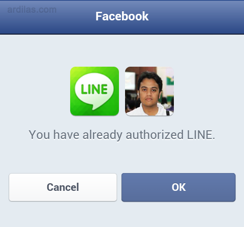 Login menggunakan email dan password Facebook, jika berhasil kamu akan diarahkan menuju akun Line yang kamu miliki