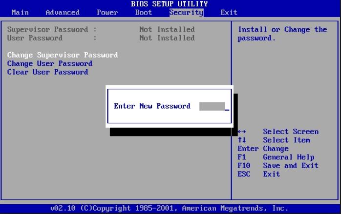 Pakai Password Standar BIOS Acer