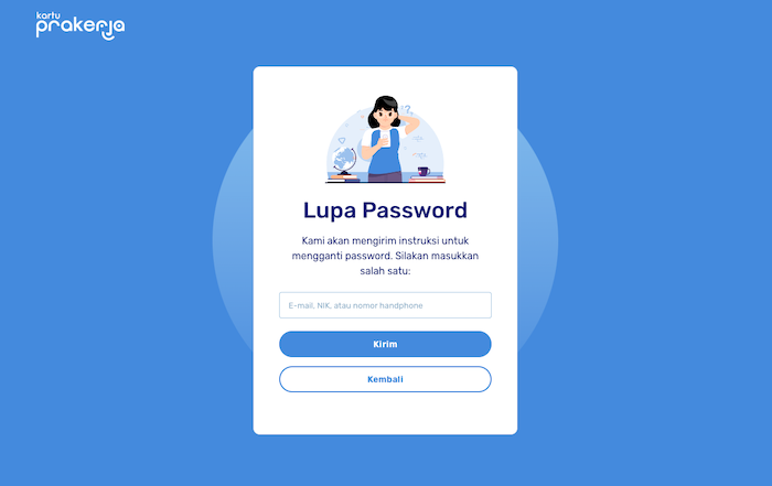 Pilih opsi Lupa Password pada halaman login.